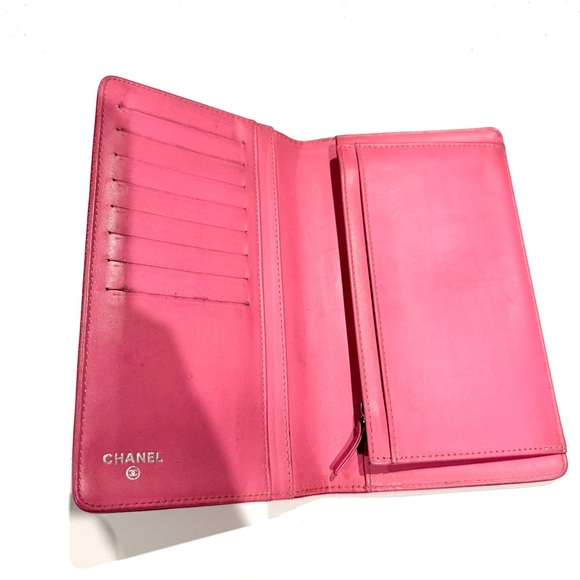 Chanel Pink Leather Clutch Wallet - Picture 3 of 7